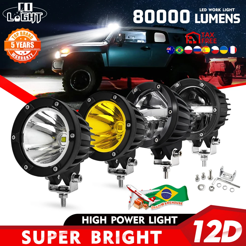 CO-LICHT 4-Zoll-LED-Strahler, runde LED-Offroad-Lichter, LED-Pods, Lichtleiste, Fahren, Grabenlichter, Zusatz-Arbeitslicht, 12 V, 24 V