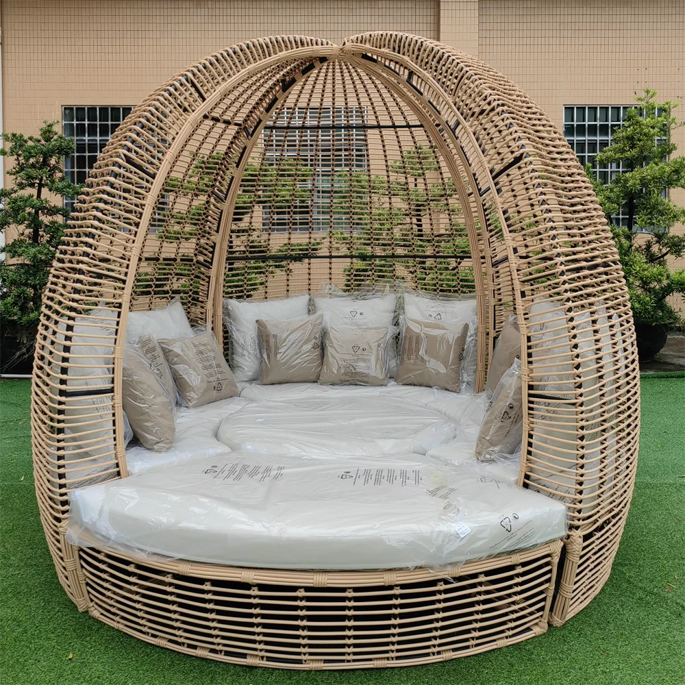 Hochwertige PE-Rattan Wasserfeste Freizeitmöbel für Schwimmbad und Garten Liegestuhl Outdoor Sonnenliege Strandliege