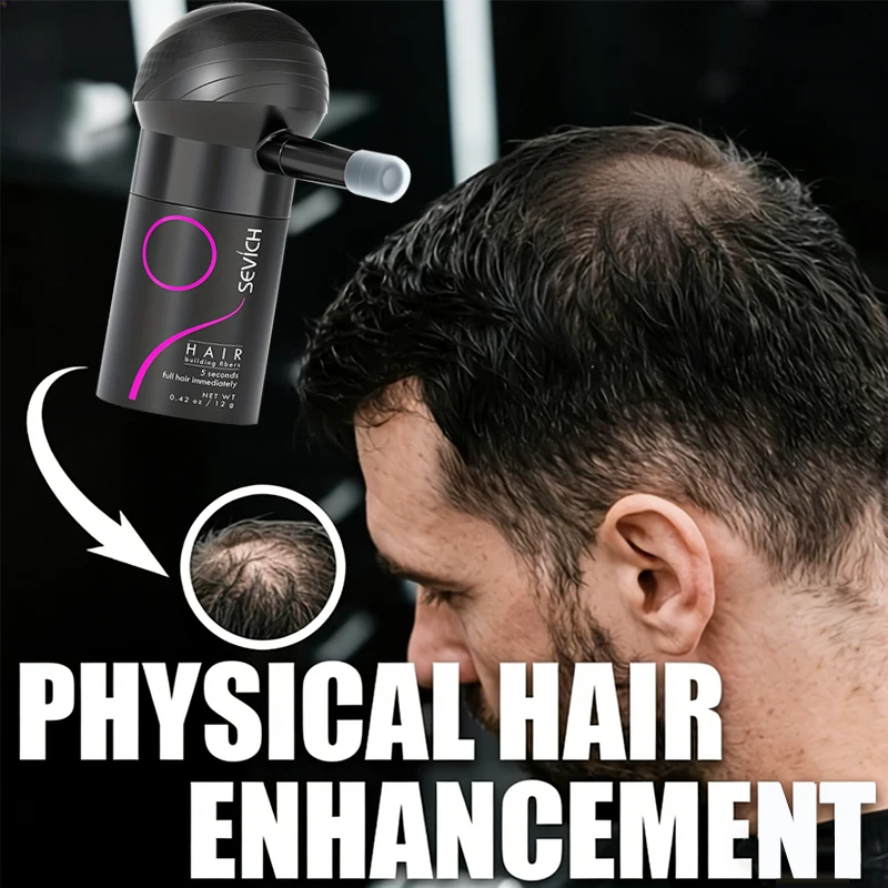 Sevich Haarverdichtungs-Faser-Set 12g Sofort-Haarwuchs-Verdickungspulver Dichtes Haarspray-Applikator Unisex Haarausfall-Produkte Image