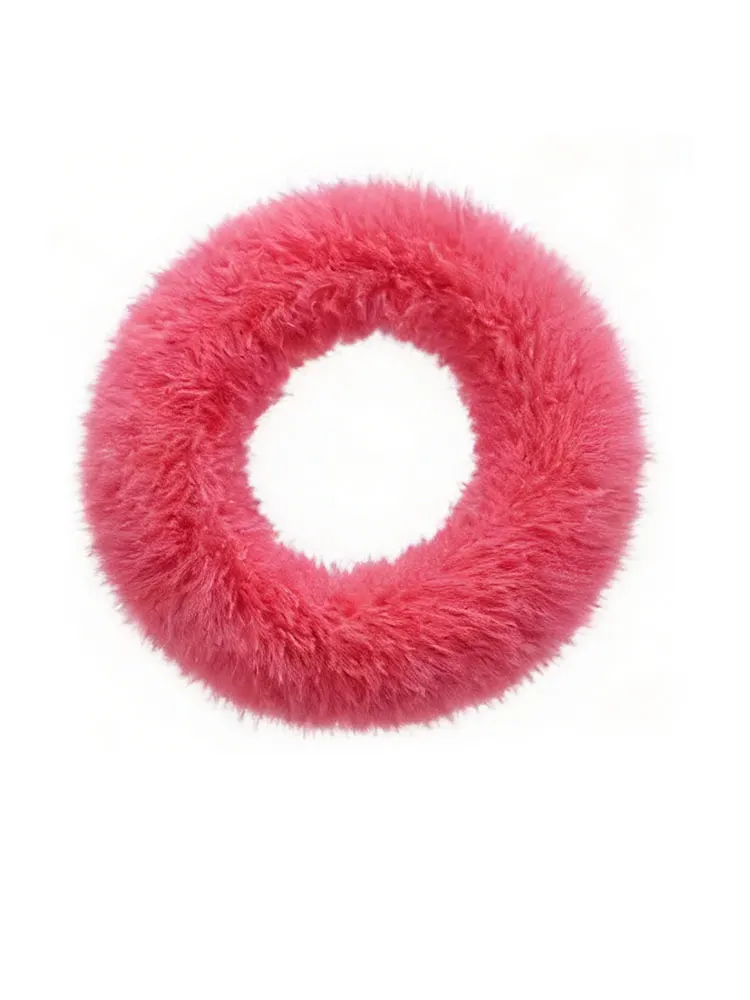Damen Flauschiger Scrunchie Elastischer Dicker Pelziger Haargummi Mädchen Rosa Haarbänder Plüsch Haarseil Gummi Großes Haarband Großhandel 2026 Image