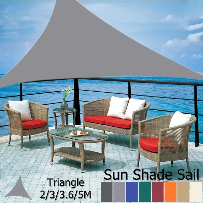 Wasserdichtes dreieckiges Sonnensegel, Außenüberdachung, Garten, Terrasse, Pool, Sonnenschutz, Sonnenschutz, Anti-Ultraviolett-Markise, verschiedene Farben Image