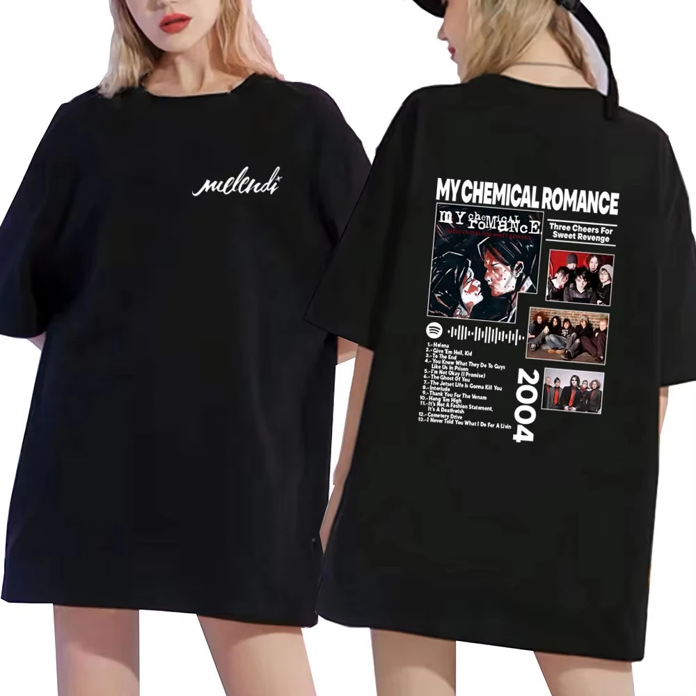 My Chemistry Band Print T-Shirt Three Cheers for Sweet Revenge T-Shirt Unisex-T-Shirt im Punk-Stil Modisches Hiphop-T-Shirt