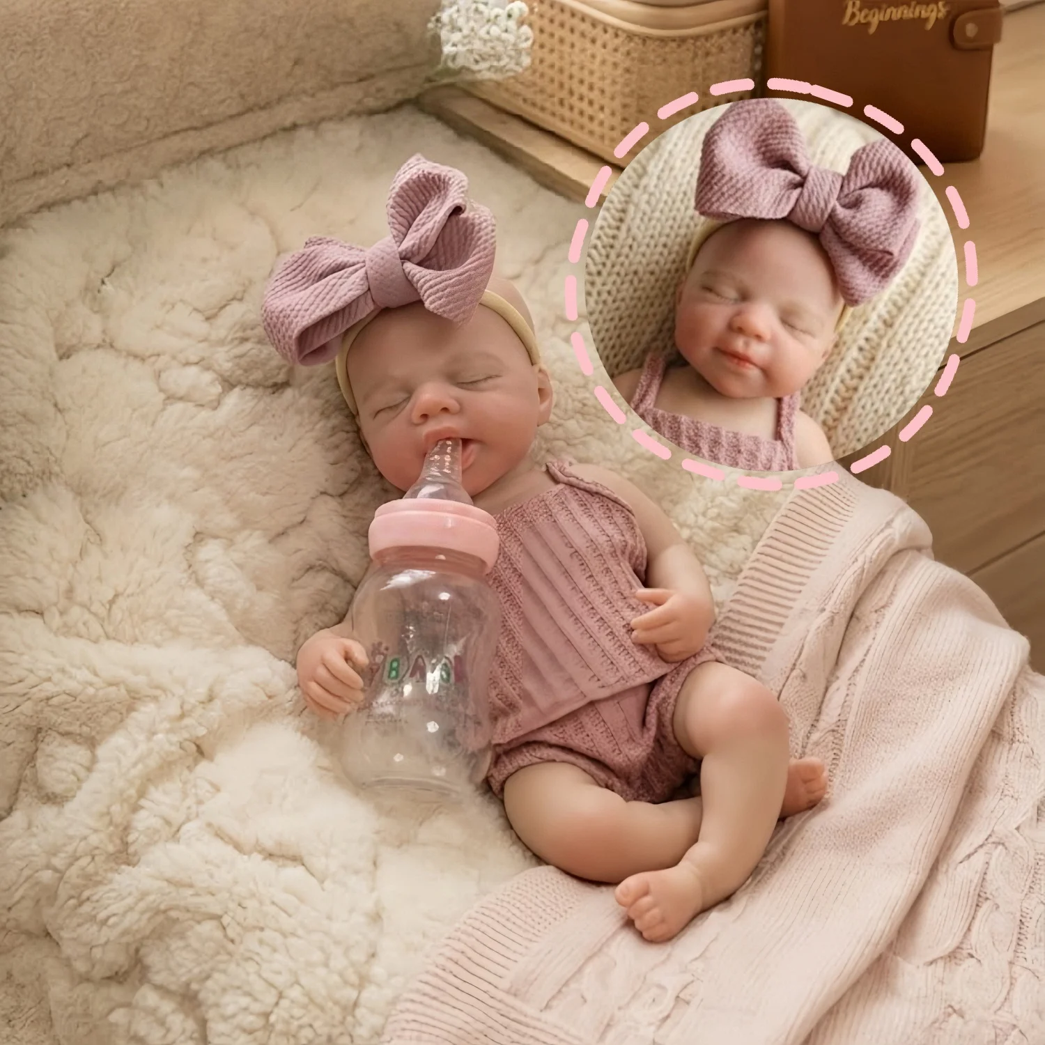 OtardDolls- Pascale, poupées bébé reborn en silicone lavables de 13 pouces, corps entier, avec bouche ouverte, toucher doux, poupées bébé fille nouveau-né
