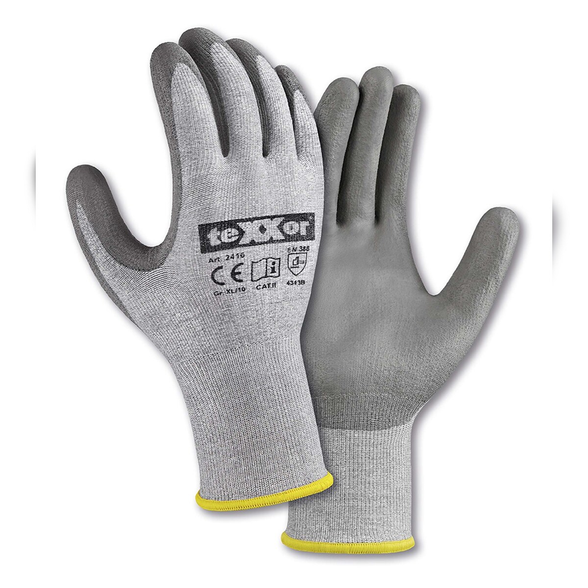 12 Paar Schnittschutz-Strickhandschuhe, Kat. 2, `POLYURETHAN-BESCHICHTUNG` Schnittschutzklasse 3, Größe9 (L) Image
