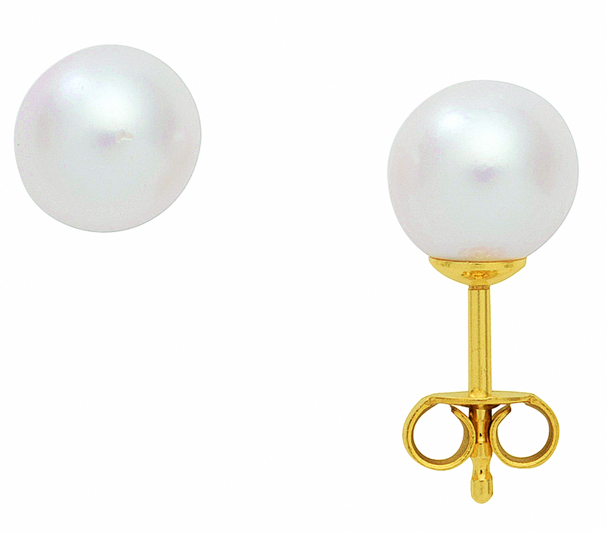 Paar Ohrstecker ADELIA´S "Perlen Ohrstecker Ohrringe 585 Gold ( 14K ) – Goldohrringe Perle", gold, Ohrringe, Damen, Damen, Gold, Goldohrringe Perle Image