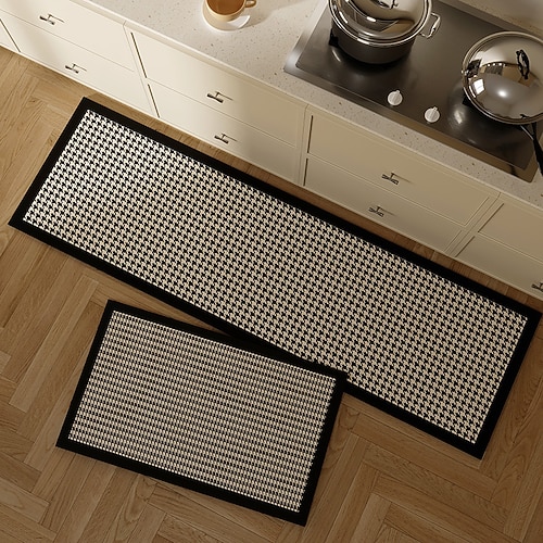Japanische minimalistische, ölbeständige Kieselgurmatte, waschbar, saugfähig, rutschfest, Küchenteppich für den Heimgebrauch Image