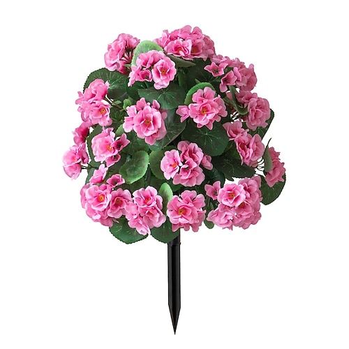 20 Zoll lange künstliche Blumenstecker für den Außenbereich, Geranien, mehrfarbige Gartenstecker für den Garten Rasen, farbechtes, strapazierfähiges Plastik, Dekoration für jede Jahreszeit Image