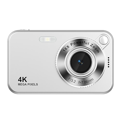 4K-Digitalkamera (64 MP) für Fotografie, Autofokus-Vlogging-Kamera für YouTube, 16-facher Zoom, Kompaktkamera für Schüler, Anfänger und Jugendliche, tragbare Point-and-Shoot-Kamera mit Blitz und