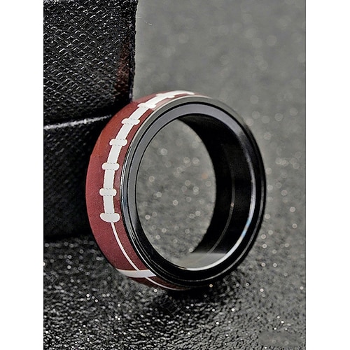 Fußball-Spinnerring für Herren aus Edelstahl in verschiedenen Ballfarben – perfekt für Fußballspiele, Fan-Unterstützung, den Alltag und den Spieltags-Style. Image