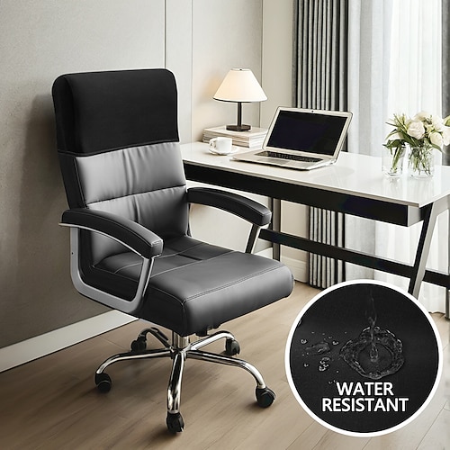 Bürostuhl-Kopfstützenbezug, wasserabweisend, waschbar, weicher Kopfstützenbezug für Computerstühle, Schreibtischstühle, Homeoffice-Stühle Image