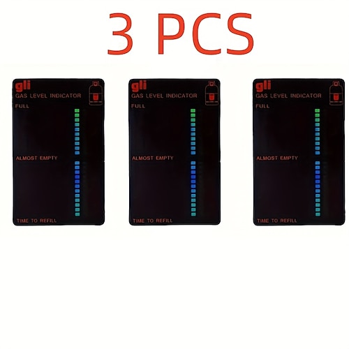 3 magnetische Gasfüllstandsanzeiger, wiederverwendbare Propangasflaschen-Messgeräte für Butan- und Flüssiggasflaschen, Kraftstoffmesswerkzeug für Grill, Camping, Wohnwagen, Terrassenheizstrahler, Image