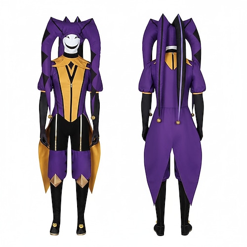 Zirkus-Spiel-Cosplay-Kostüm, Videospiel-Kostüme, Halloween-Maskenball, Comic-Con, Anime-Expo, Mantel, Einteiler, Handschuhe für Erwachsene