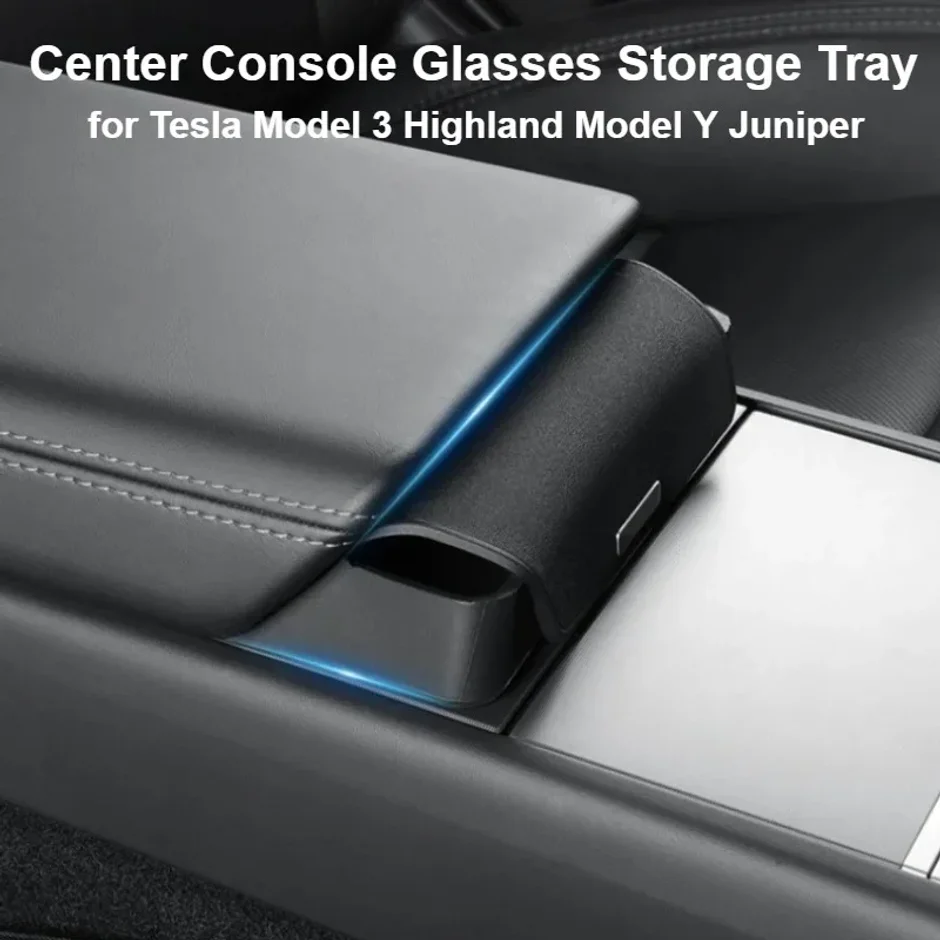 Scatola portaoggetti per bracciolo centrale per Tesla Model 3 Y Highland Juniper 2025, custodia multifunzionale per occhiali e telefono, accessorio per auto