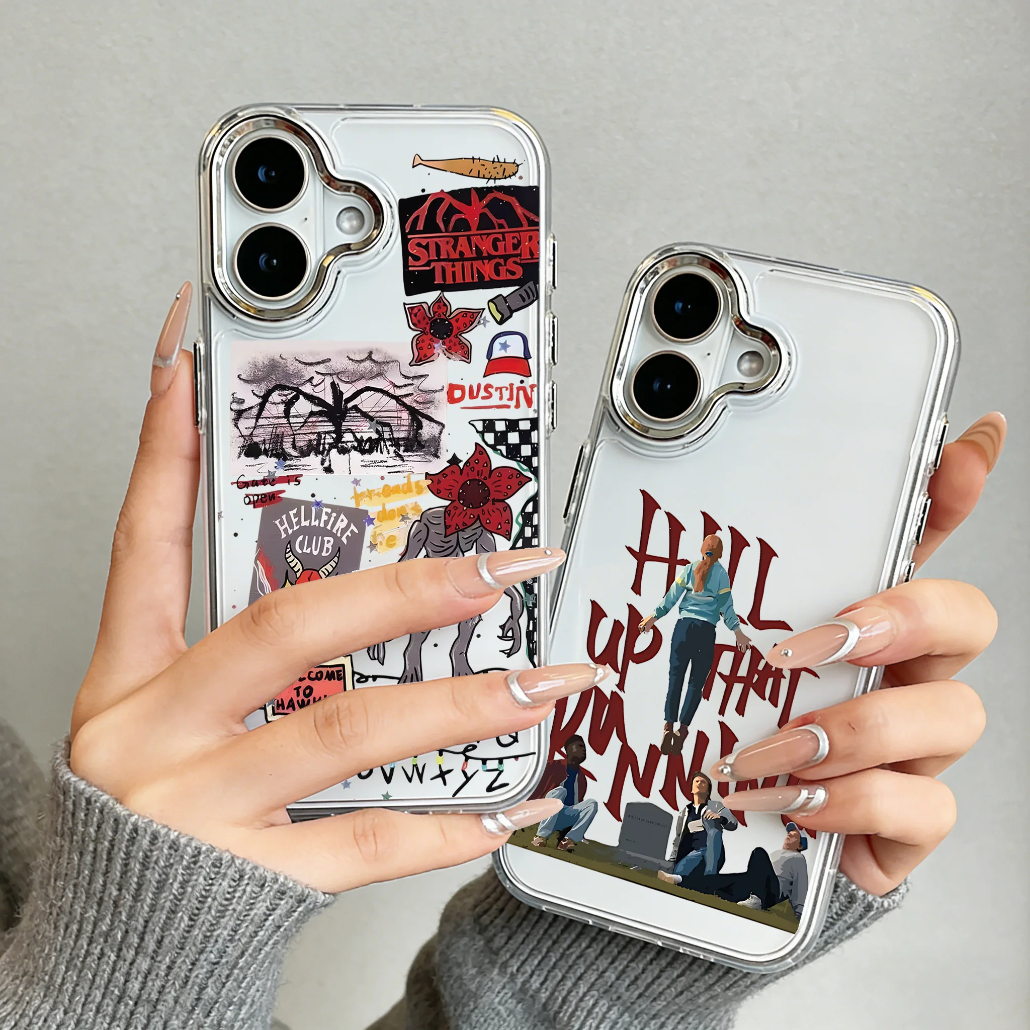 Cover Morbida Trasparente Hot S-Stranger Things per iPhone 17 16e 16 15 14 13 12 11 mini Pro Max X XR XSMAX 8 7 Air Plus