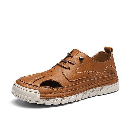 Braune Herren-Sommersandalen aus Kunstleder – lässige, bequeme und atmungsaktive Schuhe für Reisen, Strand und Outdoor-Aktivitäten Image