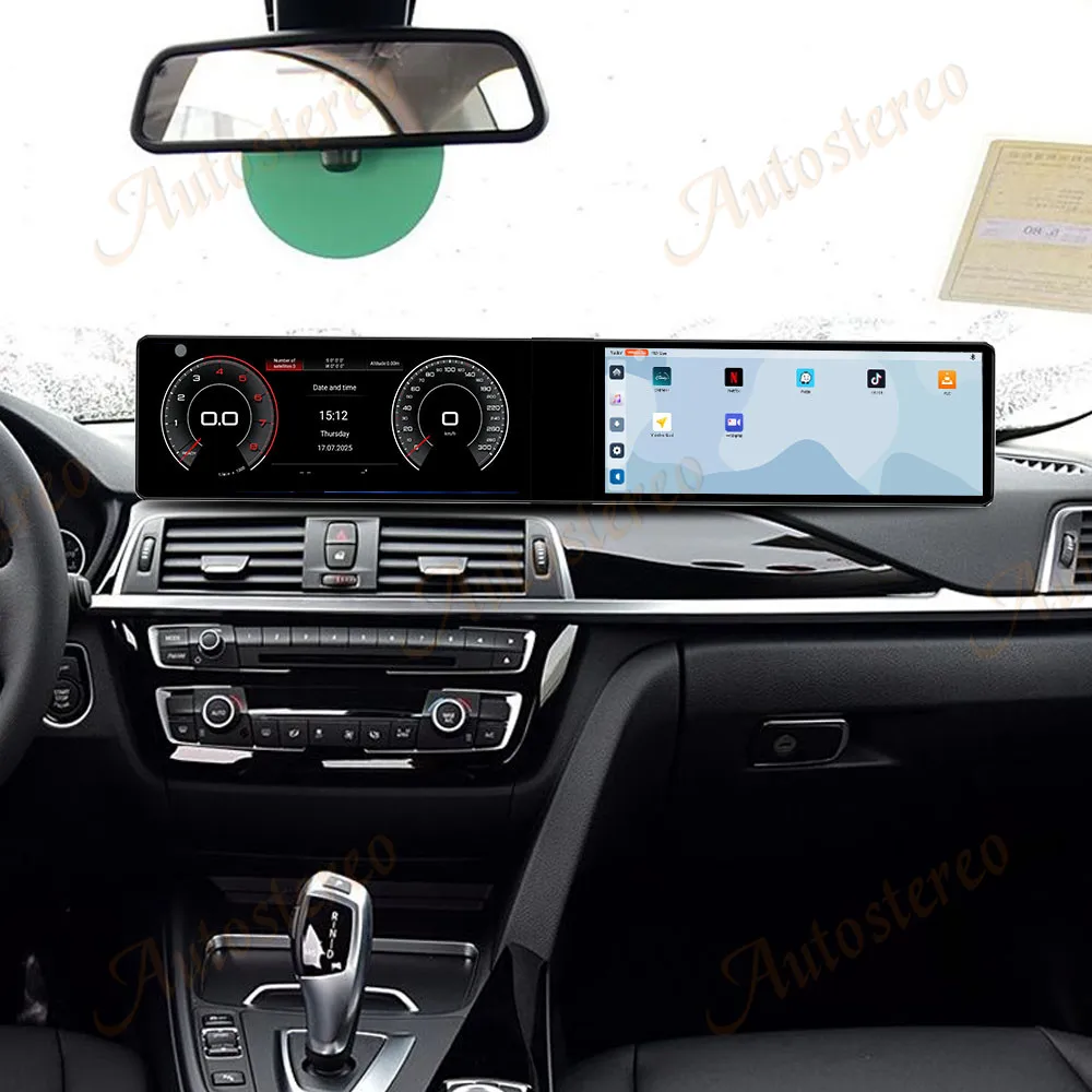 Accessori Auto: Autoradio Multimediale con Doppio Schermo, Carplay e Android 14, Navigatore GPS per BMW Serie 3 F30 e BMW Serie 4 (2013-2019)