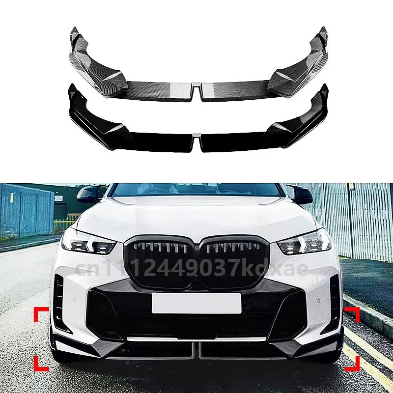 Kit carrozzeria in ABS nero lucido con splitter diffusore spoiler per paraurti anteriore per BMW X5 G05 X6 G06 M Sport LCI 30d 40i M60i 2024+