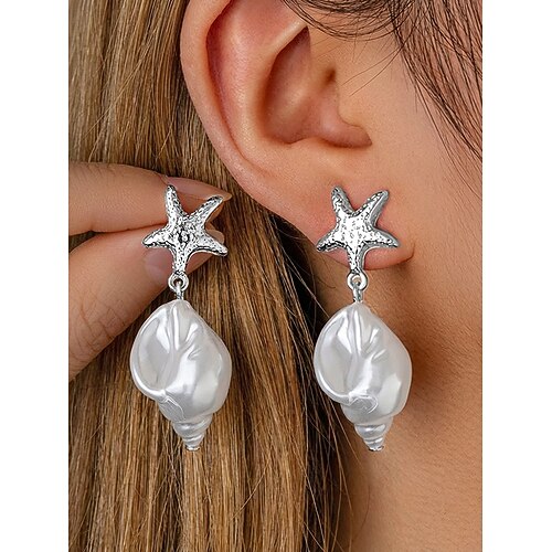 Ohrringe aus einer Legierung im Boho-Stil mit Muschelanhänger, ideal für Strandurlaub und Alltag – leichter und trendiger Schmuck für Damen. Image