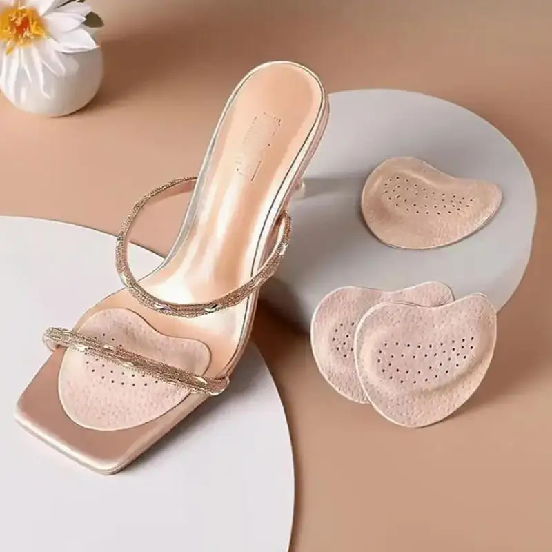 2 paia di cuscinetti in pelle per l'avampiede per le donne Tacchi alti antiscivolo Cura del piede Cuscinetti per scarpe Adesivi Sollievo dal dolore Inserto Solette Cuscini per le dita dei piedi