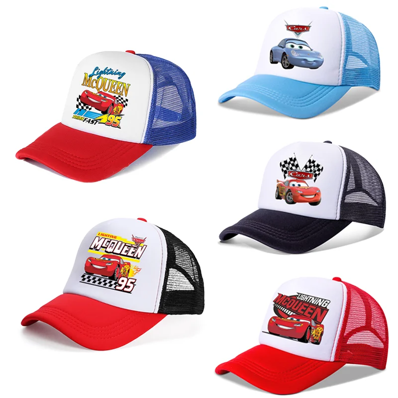 Cappellino da Baseball Lightning McQueen con Stampa di Personaggi dei Cartoni Animati, Cappello Estivo per Ragazzi, Cappello Sportivo Regolabile, Regalo di Compleanno