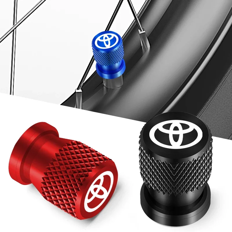 4 pezzi di tappi per valvole pneumatici in metallo per auto, tappi antipolvere per pneumatici per Toyota Hilux Prius Auris Corolla Camry