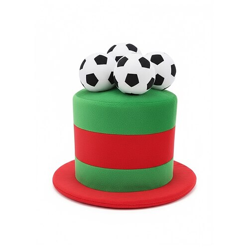 Fußball-Fan-Zylinder für Herren in verschiedenen Farben, aus Polyester, mit Flaggenmotiv. Ideal für Fußballspiele, Fanveranstaltungen, Teamstimmung und Spieltage.