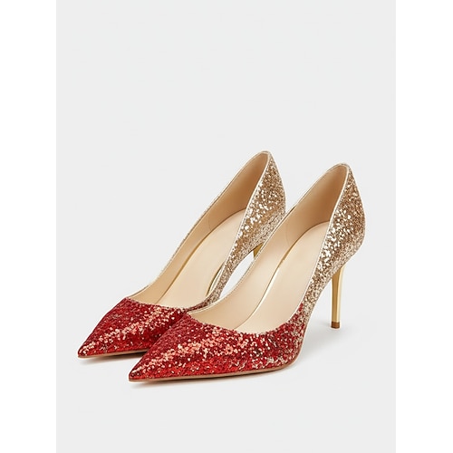 Glitzernde Stiletto-Pumps für Damen, spitze High Heels für Cocktailpartys und Abschlussbälle Abendveranstaltungen Image
