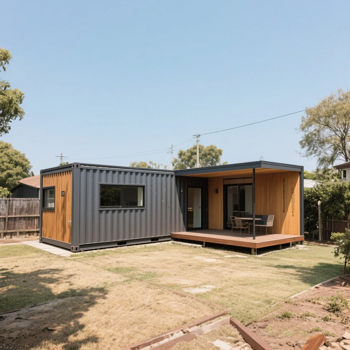 Casa Container Prefabbricata, Mini Casa con 2-3 Camere da Letto, Cabina in Acciaio, Casa Prefabbricata 20ft 40ft, Stanze da Giardino Modulari Portatili e Mobili