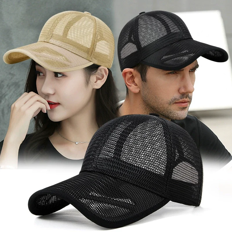 Sommerlicher, atmungsaktiver Mesh-Schnelltrocknender Lauf-Sonnenhut für Herren und Damen – UV-Schutz Golf- und Baseballkappe, Outdoor-Sonnenschutz, Entenschnabelhut, Visiere Image