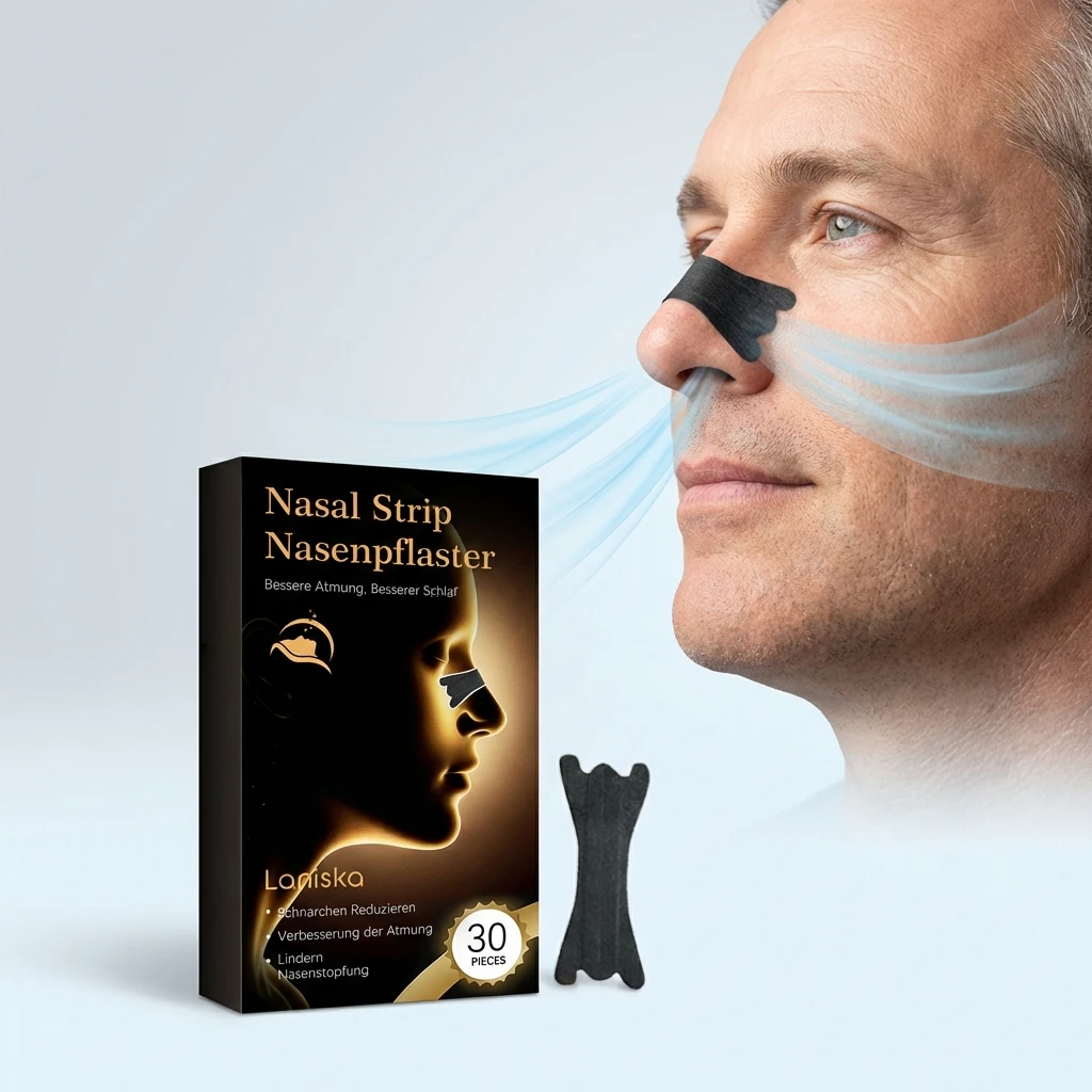 30 Stück Schlaf-Nasenstreifen, die sanft für Sie in der Nacht pflegen, genießen Sie eine ruhige und komfortable tägliche Anwendung mit atmungsaktiven Nasenstreifen. Image
