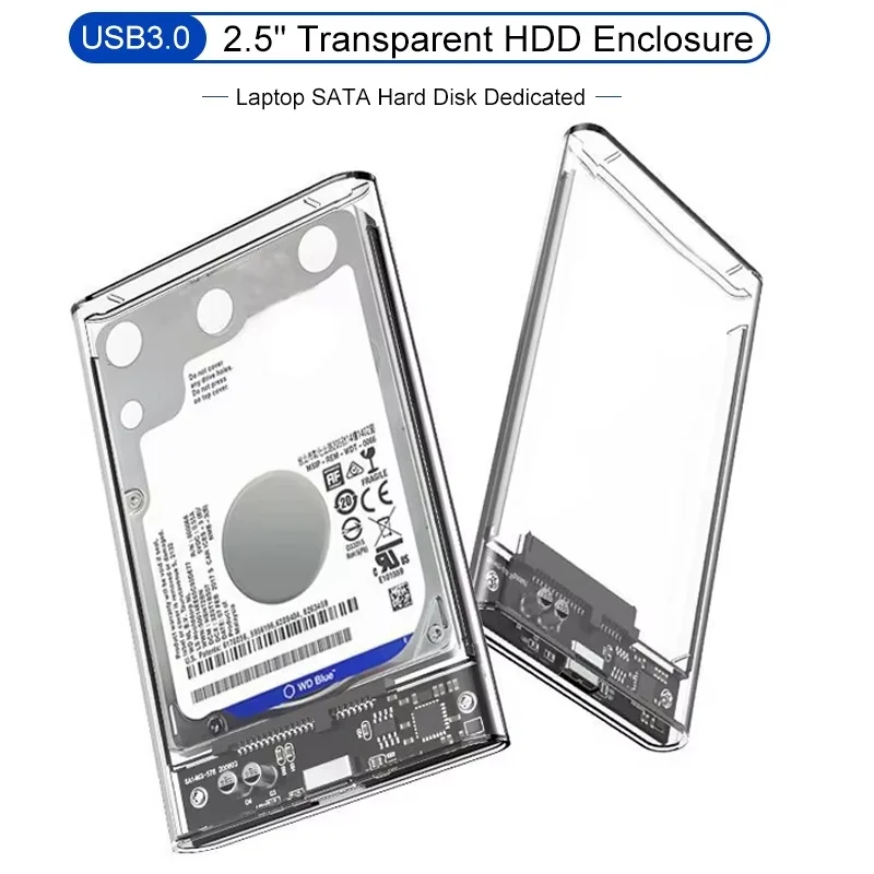 USB-Festplattengehäuse Typ C zu SATA III Festplattengehäuse 2,5 Zoll HDD SSD Externes Gehäuse Festplattenbox Externes HDD SSD Gehäuse Image