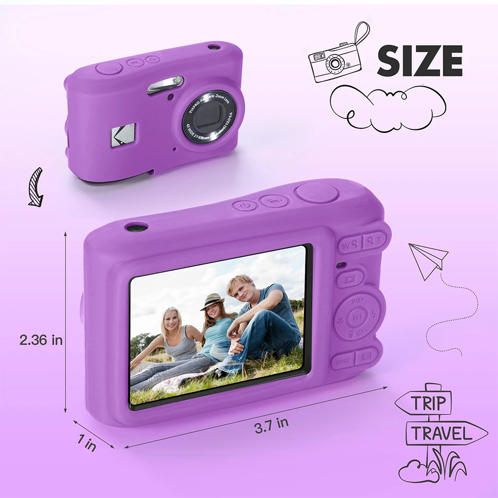 Für KODAK PIXPRO FZ45 Slim Fit Kameratasche mit Trageband, leichte Kamera-Hülle, kratzfeste Outdoor-Reisekamera-Schutzhülle Image