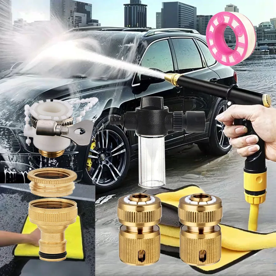 Neues Tragbares Autoreinigungsgerät Hochdruck-Sprinkler Wasserpistole Autowäscher Gartenbewässerung Schlauchdüse Schaumlanze ﻿ Image
