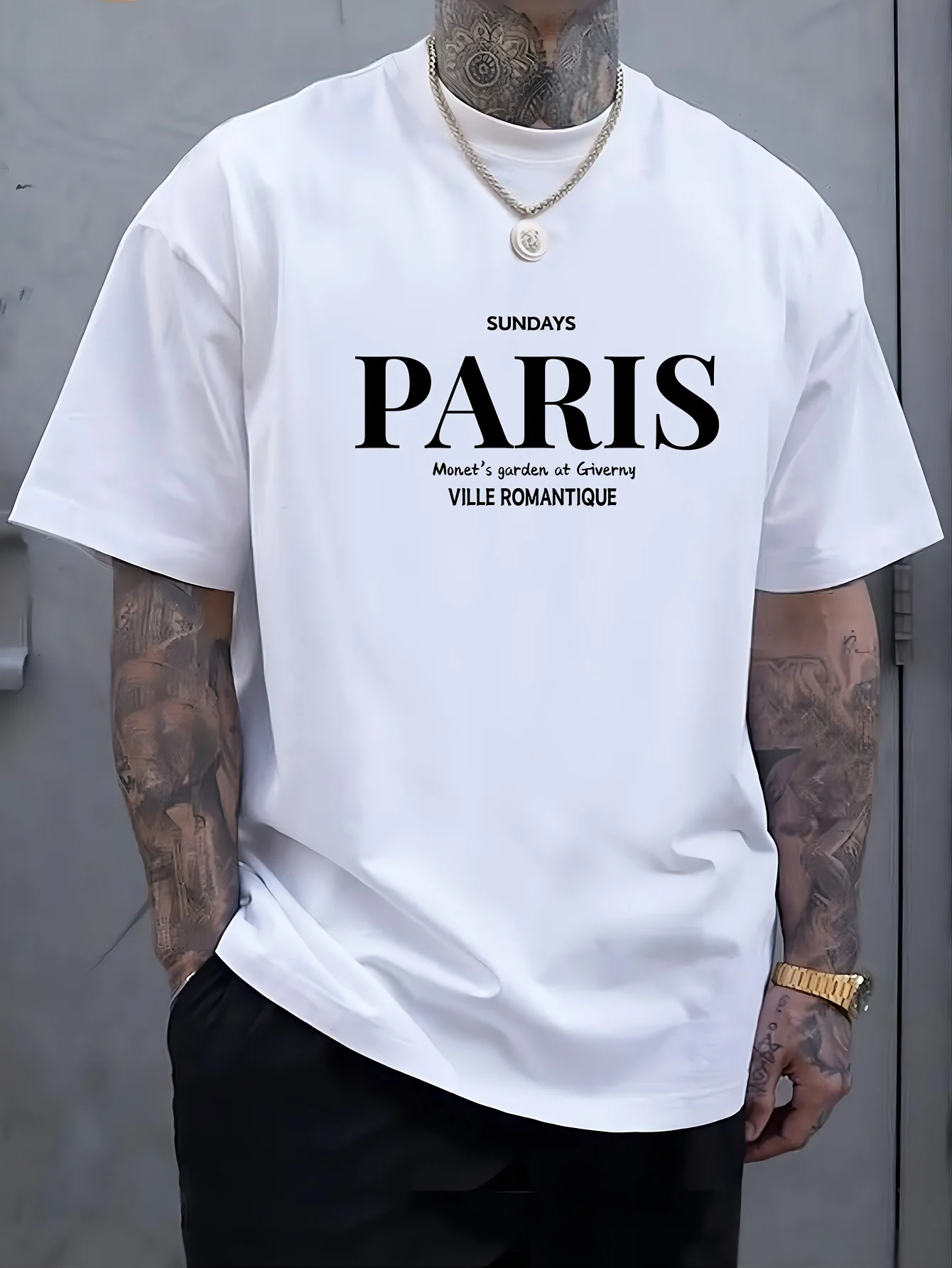 Bestseller! Locker sitzendes, schnell trocknendes T-Shirt – Trendiger Paris-Schriftzugdruck, weich und leicht, perfekt für Streetwear und den Alltag