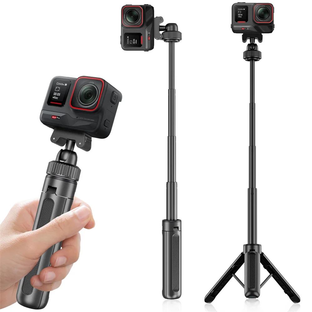 Magnetisches Schnellspanner-Stativ für Insta360 ACE PRO/ACE/X4/X5 Teleskop-Selfie-Stick, 5-teiliges 360-Kugelkopf-Action-Kamerastativ Image