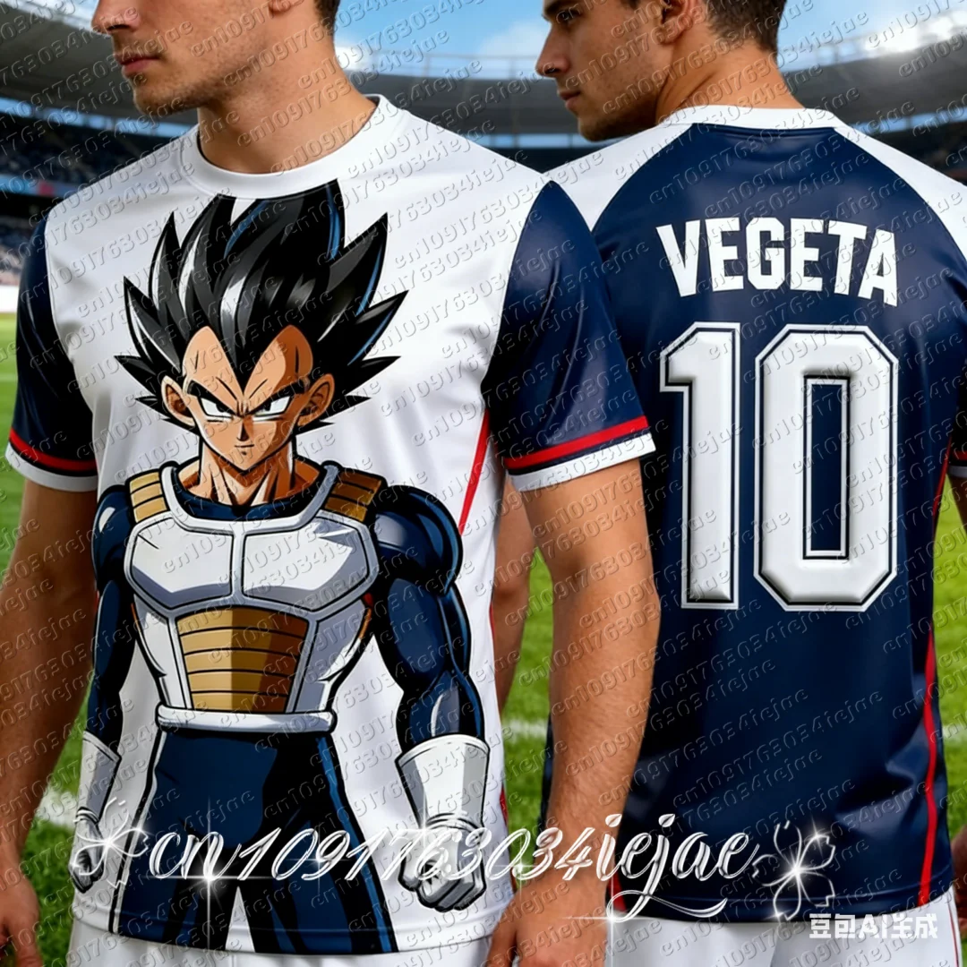 2026 Anime Fußball-Trikot Dragon Ball Herren Damen Übergroßes T-Shirt Sommer Schnelltrocknend Sport Atmungsaktiv Übergroßes Cosplay T-Shirt Image