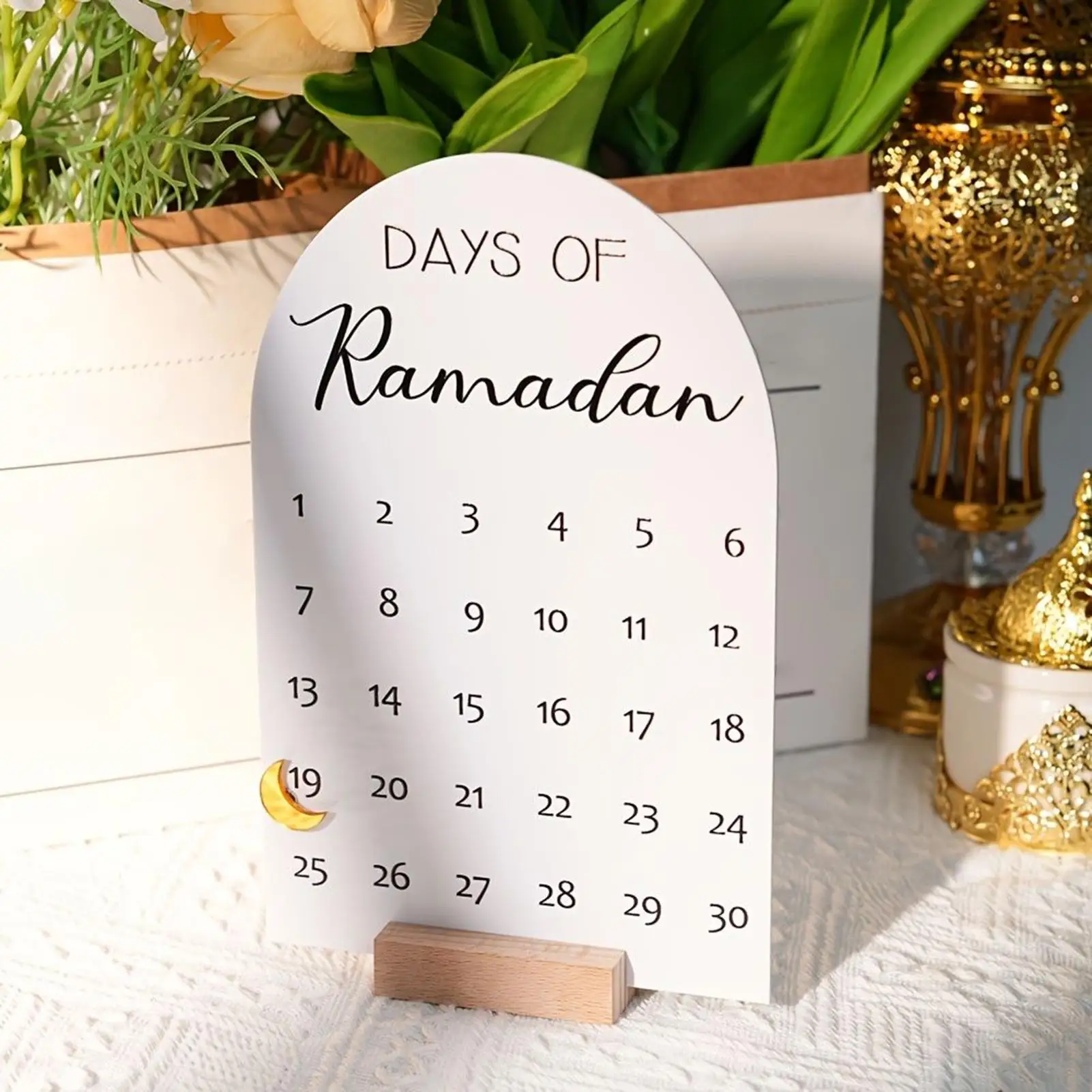 Ramadan-Countdown-Kalender, 30-Tage-Adventskalender, Acryl-Tischdekoration für Eid, Eid-Segensmagnet-Dekor Image