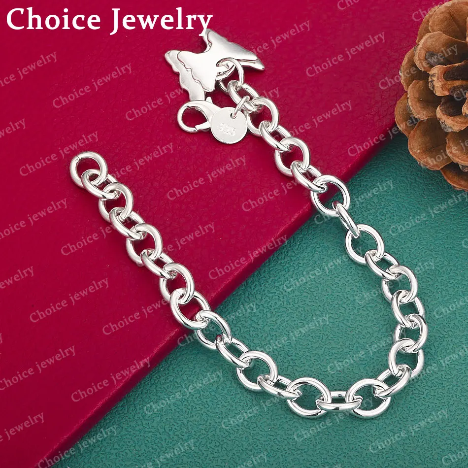 925 Sterling Silber Schmetterlings-Anhänger-Armbänder für Frauen, Hochzeit, Party, Jahrestag, Geschenk, modischer edler Schmuck Image