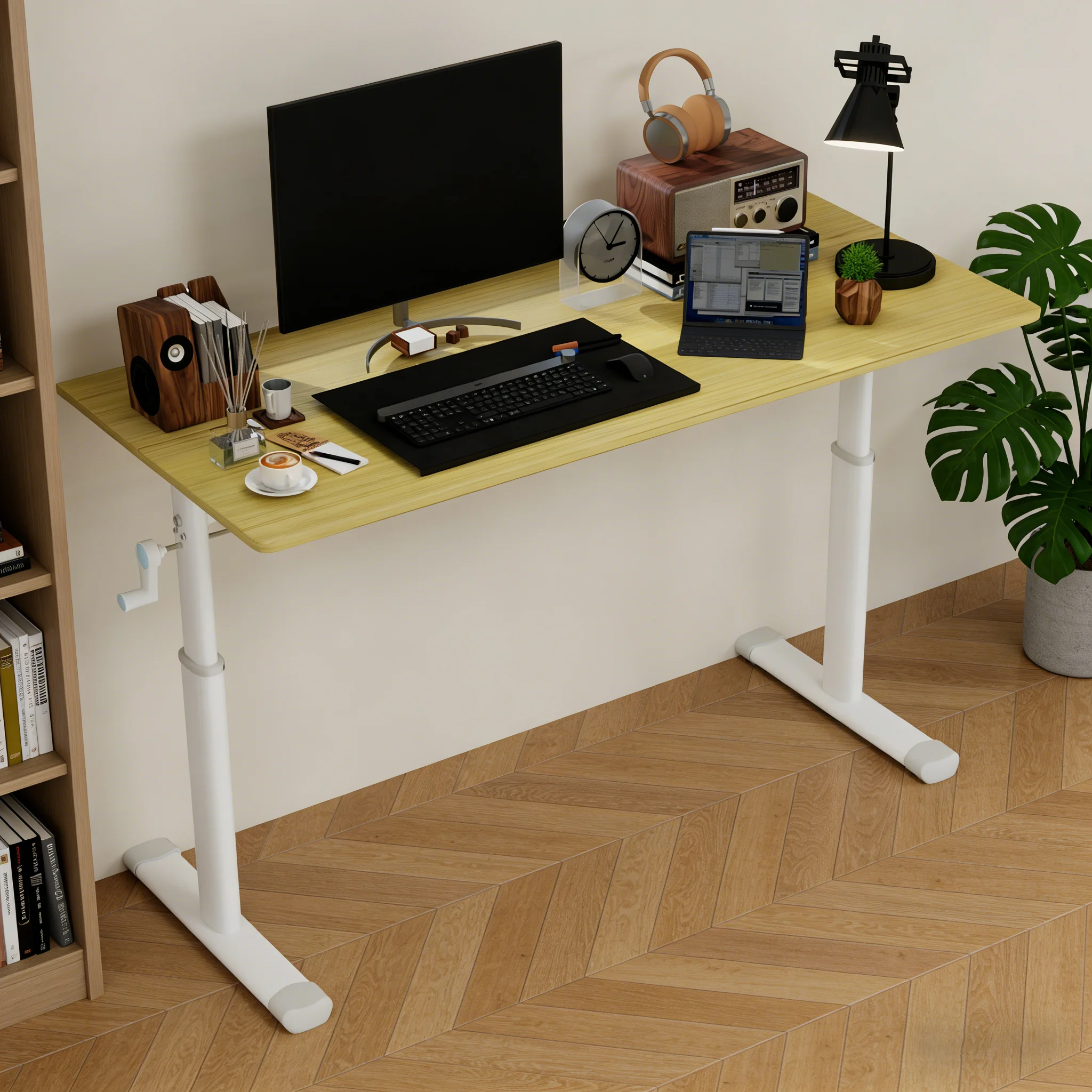 Höhenverstellbarer Schreibtisch, Computertisch, Desktop-Workstation, Schreibtisch für Studenten, für den Heimgebrauch, kinderfreundlich, verstellbarer Bürotisch.
