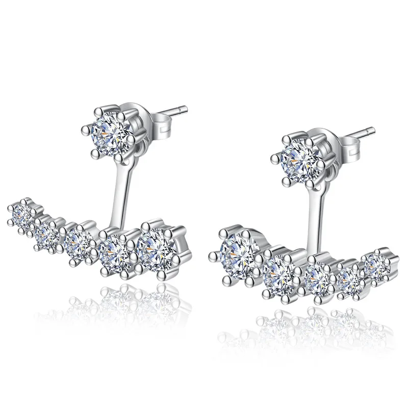 Ohrringe Zirkon 925 Sterling Silber Blume für Frauen Luxus Hochzeitsschmuck Elegante Damenaccessoires Mode Geschenk R0012 Image