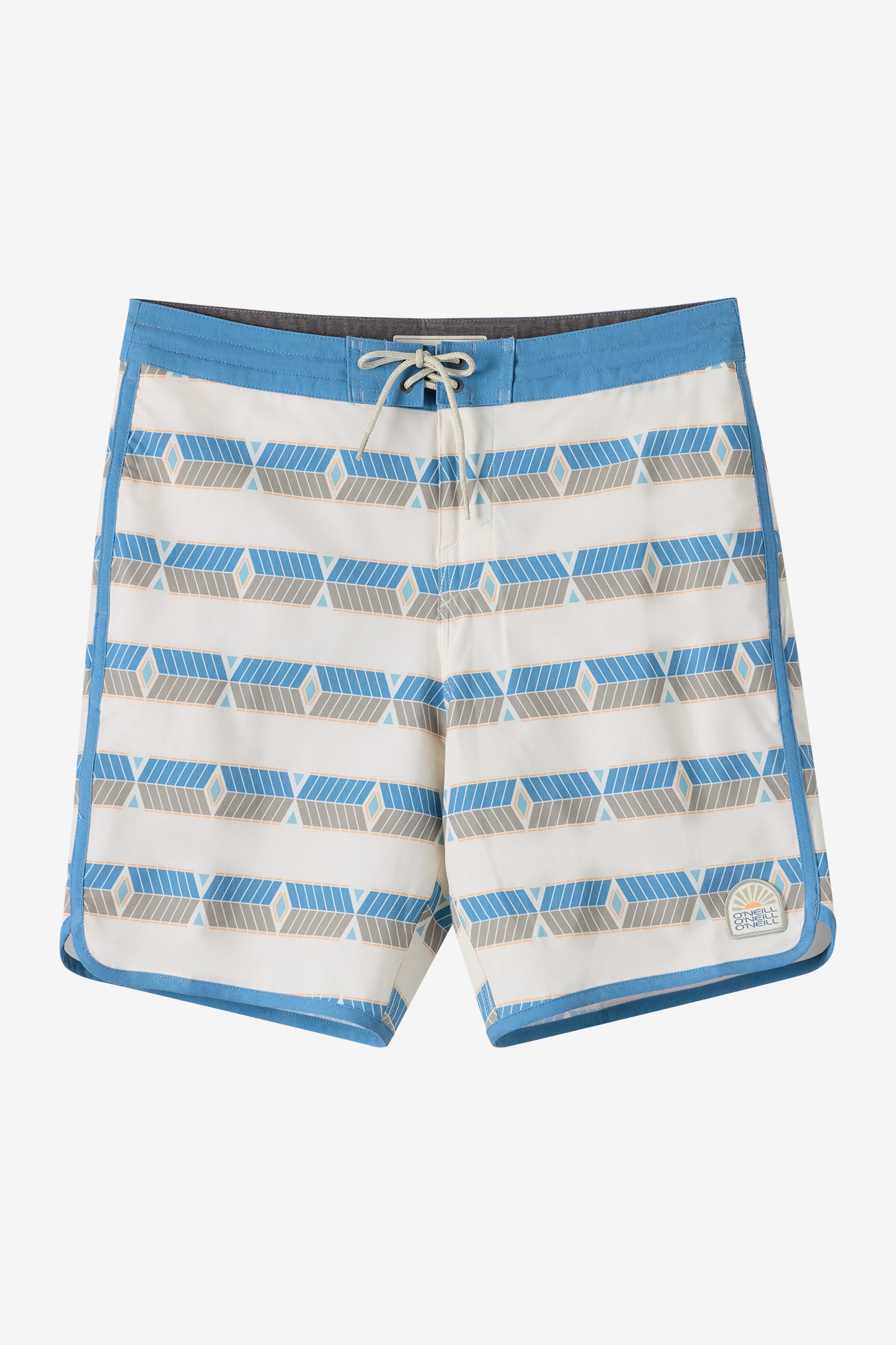 O'Neill Men's Diamante Cruzer Scallop 18"" Board Shorts in Tofu, Size 28, Elastane/Polyester