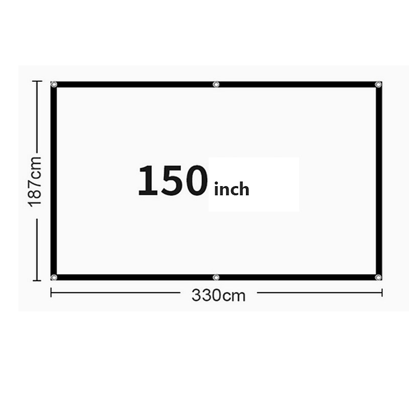 Projector Screen 16:9 HD 4K, Foldable Portable Projection Screen for Home Theater, Indoor Outdoor Movie Screen with Reinforced Edges and Grommets, Anti-Crease Video Screen for Office Backyard