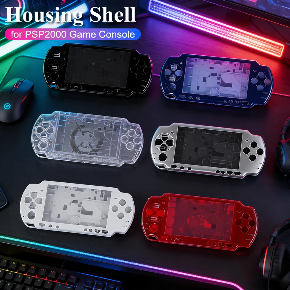Coque complète pour console de jeu, protection professionnelle avec kit de boutons de remplacement pour accessoires de console de jeu PSP2000