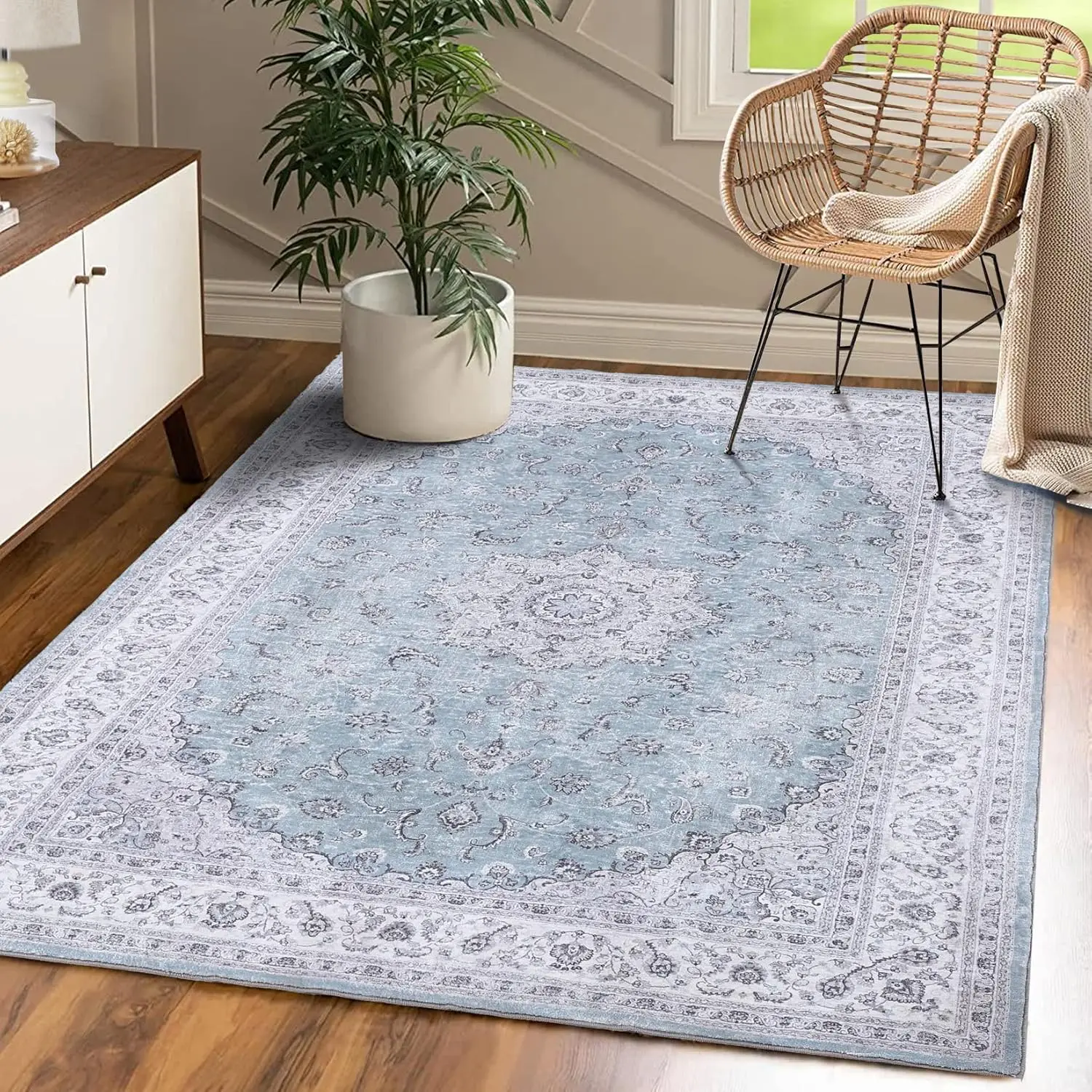 160x230cm Area Rug Non-Slip Carpet Living Room Foot Mat Bedroom Rug Washable Kitchen Carpet Fluffy Soft Floor Mat Home Decor