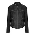 100% Ladies Real Leather Jacket Fitted Bikers Style Vintage Black Rock - Black M