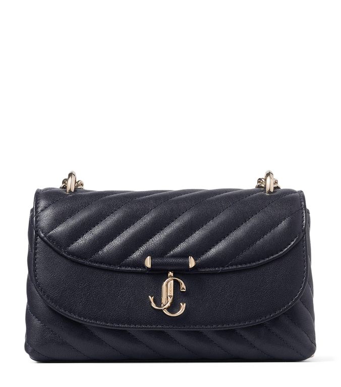Medium Quilted Leather Curve Cross-Body Bag - Blue - Jimmy Choo Crossbody Bags
