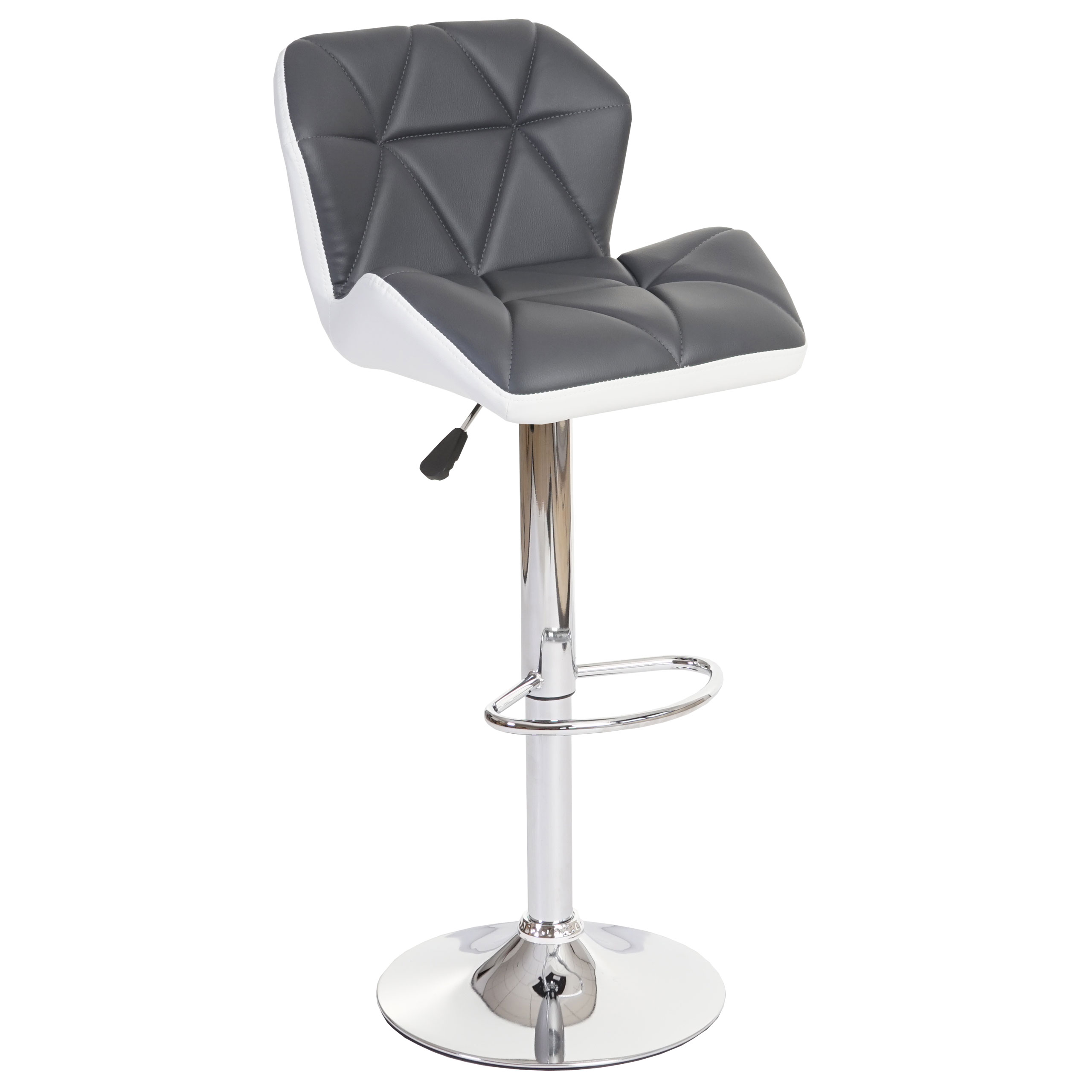 Barhocker HWC-A92, Barstuhl Tresenhocker, höhenverstellbar Kunstleder ~ grau Image