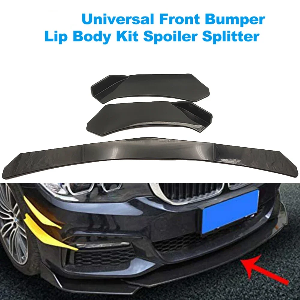 Universal Car paraurti anteriore Lip Body Kit Spoiler Splitter ABS paraurti Canard Lip Splitter accessori auto universali 5 pezzi