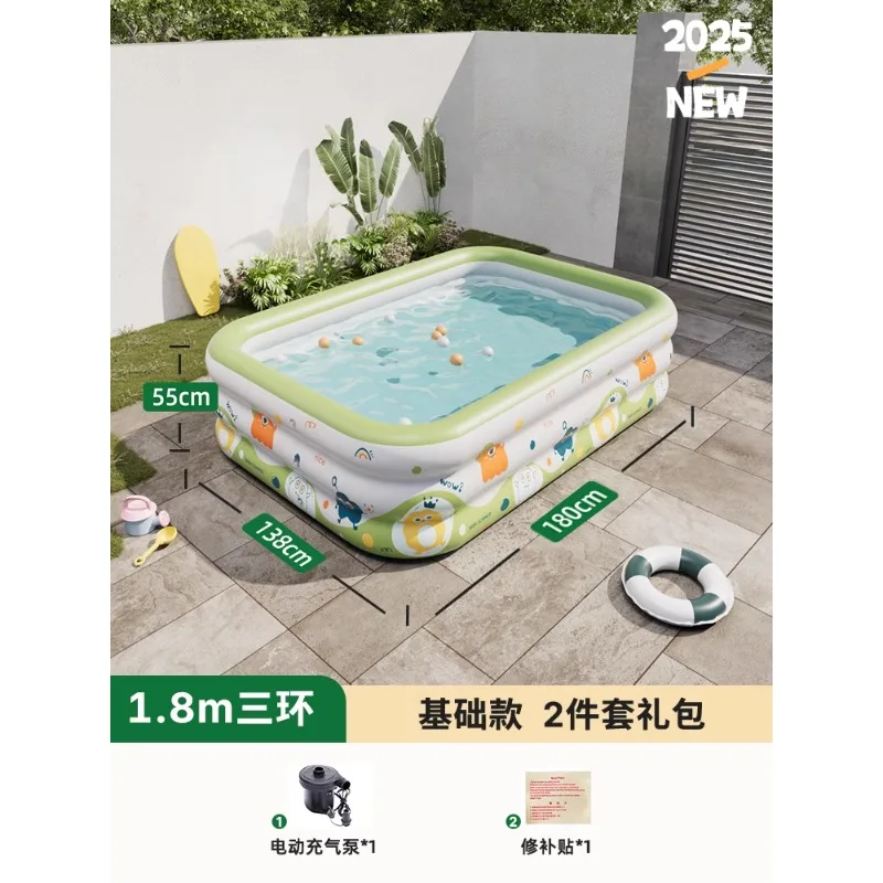 Aufblasbares Schwimmbad Haushalt verdickter großer aufblasbarer Pool Familienspielbecken für Erwachsene Image