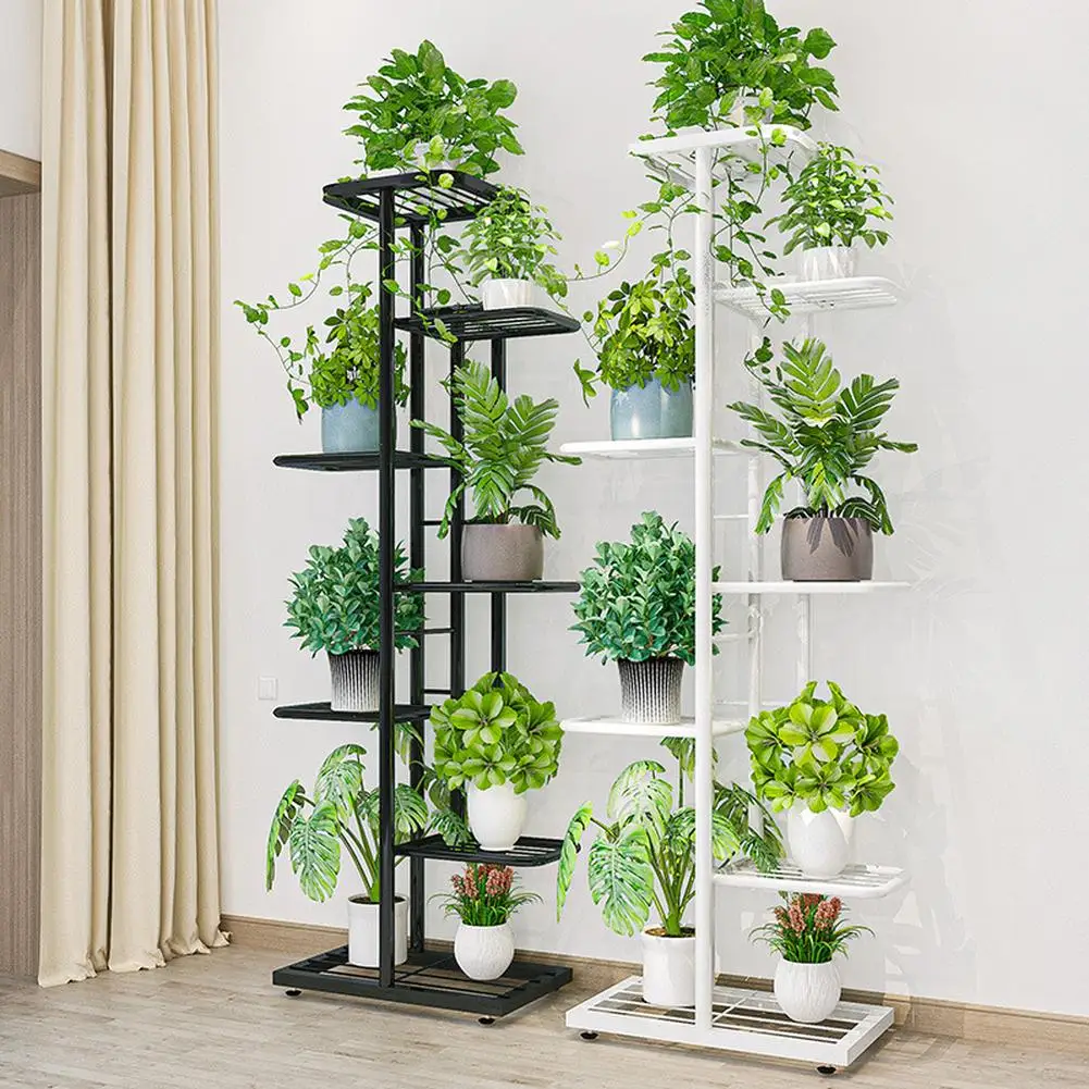 Pflanzenständer für Innenräume, Mehrstöckiges Vintage-Pflanzen-Eckregal Blumenständer Pflanzgefäßhalter Regal für Zuhause Büro Außenbereich Balkon Image